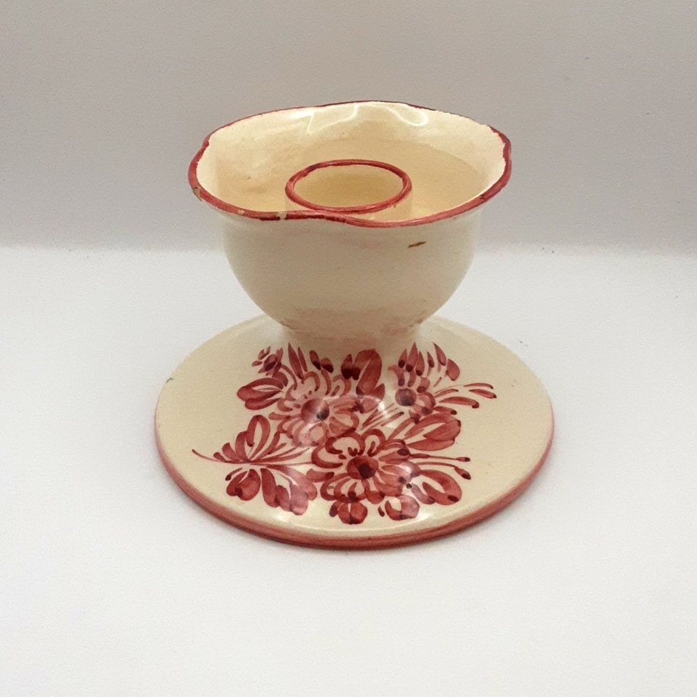 Vintage M. Lupi Art Pottery Candlestick Made in Italy 3.75" X 5"
